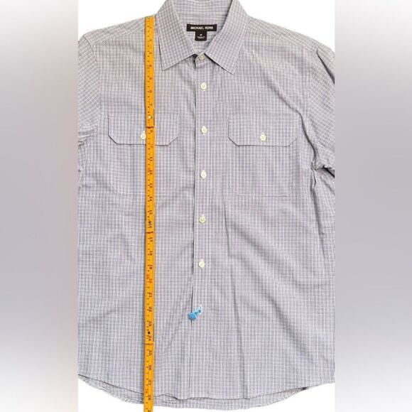 Michael Kors Long Sleeve Collared 100% Cotton Purple Button Down Shirt. Medium. - Picture 6 of 8